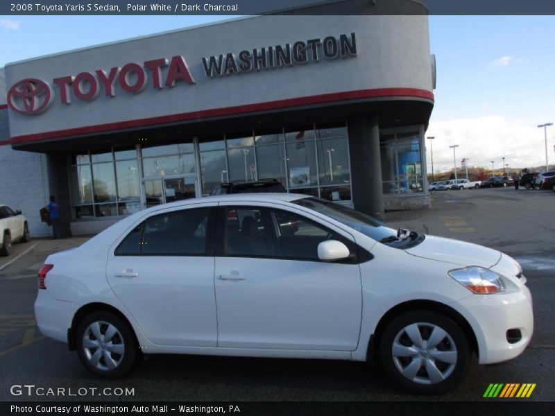 Polar White / Dark Charcoal 2008 Toyota Yaris S Sedan