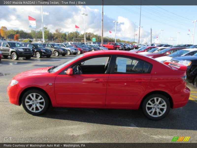 True Red / Black 2007 Mazda MAZDA3 i Touring Sedan
