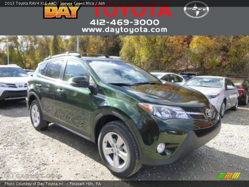 Spruce Green Mica / Ash 2013 Toyota RAV4 XLE AWD