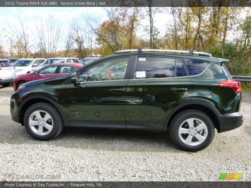Spruce Green Mica / Ash 2013 Toyota RAV4 XLE AWD