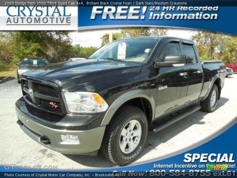 Brilliant Black Crystal Pearl / Dark Slate/Medium Graystone 2009 Dodge Ram 1500 TRX4 Quad Cab 4x4