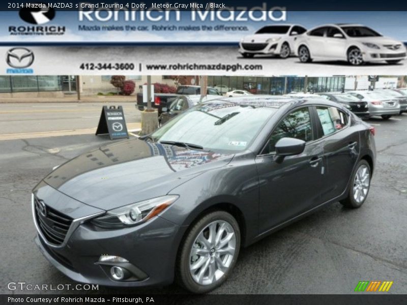 Meteor Gray Mica / Black 2014 Mazda MAZDA3 s Grand Touring 4 Door