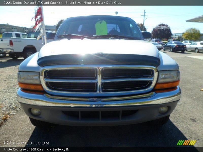 Bright Silver Metallic / Dark Slate Gray 2001 Dodge Dakota SLT Quad Cab 4x4