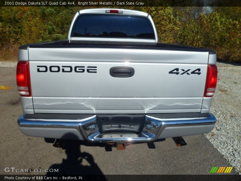 Bright Silver Metallic / Dark Slate Gray 2001 Dodge Dakota SLT Quad Cab 4x4