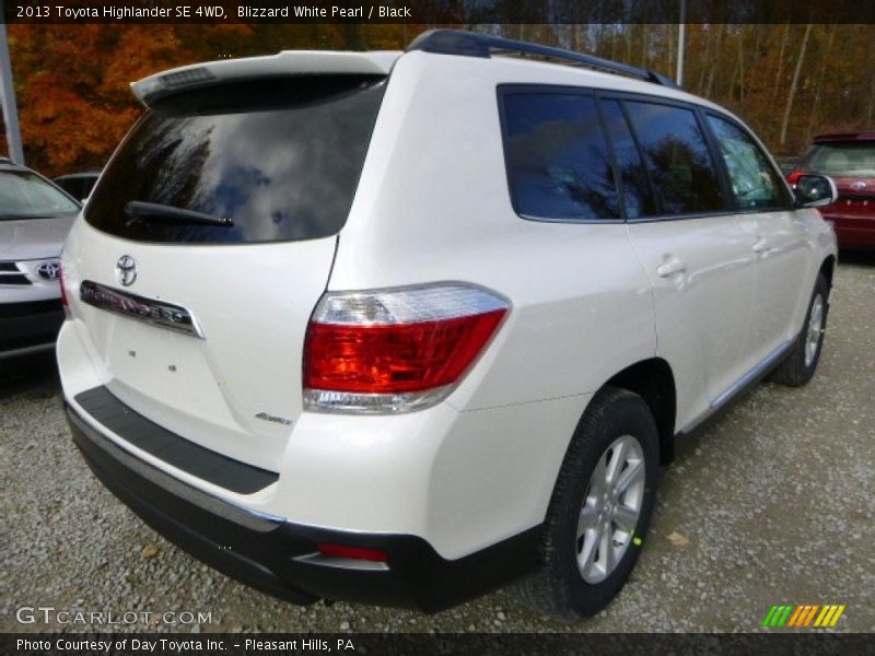 Blizzard White Pearl / Black 2013 Toyota Highlander SE 4WD