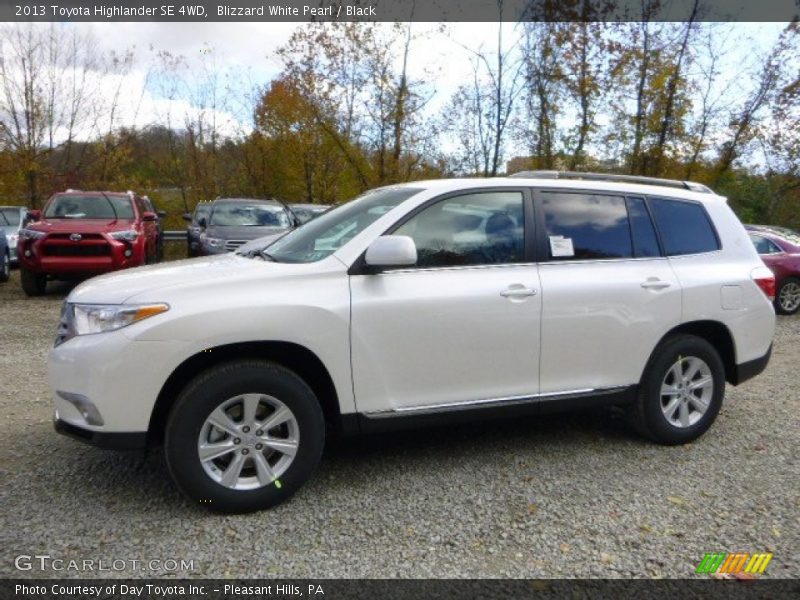 Blizzard White Pearl / Black 2013 Toyota Highlander SE 4WD