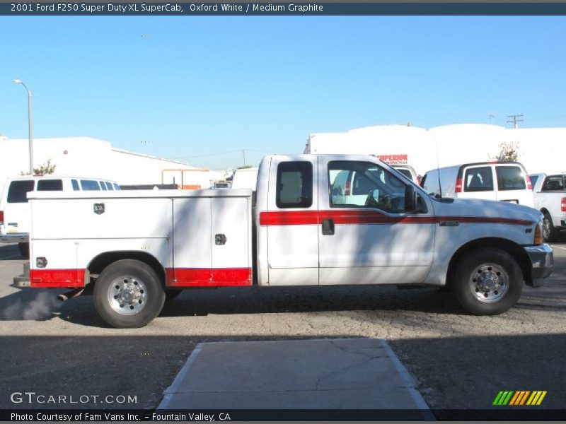 Oxford White / Medium Graphite 2001 Ford F250 Super Duty XL SuperCab