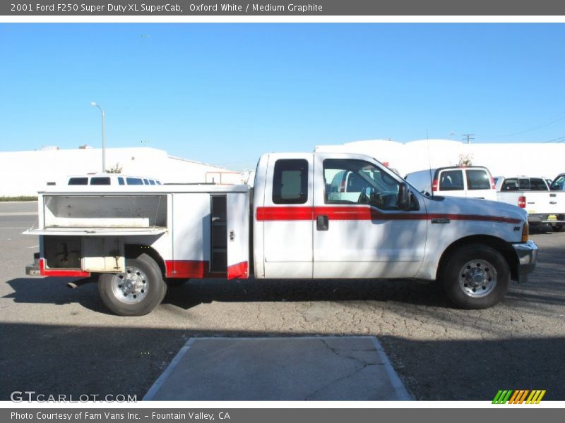 Oxford White / Medium Graphite 2001 Ford F250 Super Duty XL SuperCab