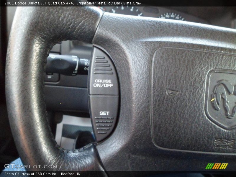 Bright Silver Metallic / Dark Slate Gray 2001 Dodge Dakota SLT Quad Cab 4x4