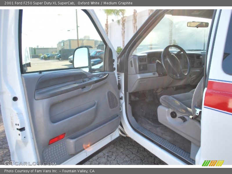 Oxford White / Medium Graphite 2001 Ford F250 Super Duty XL SuperCab