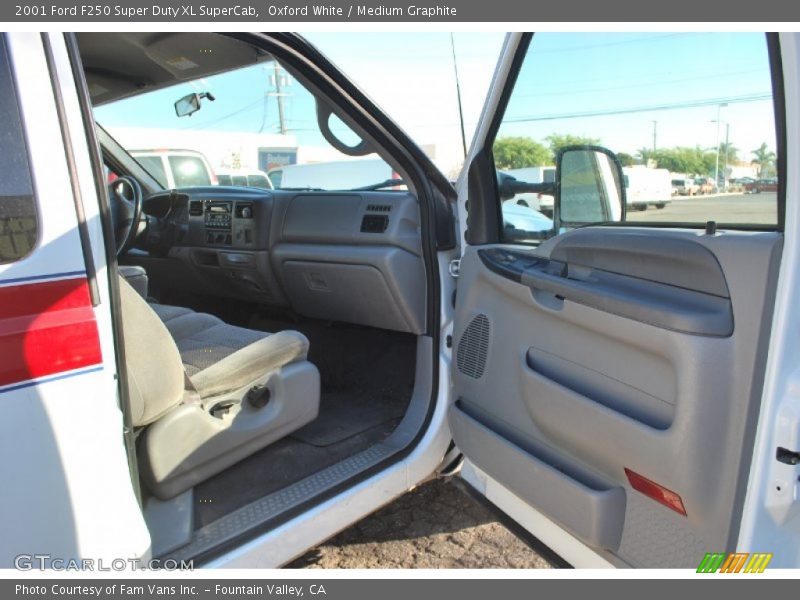 Oxford White / Medium Graphite 2001 Ford F250 Super Duty XL SuperCab