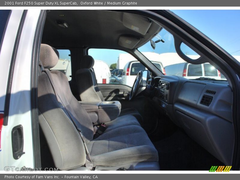 Oxford White / Medium Graphite 2001 Ford F250 Super Duty XL SuperCab