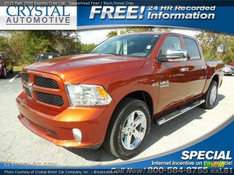 Copperhead Pearl / Black/Diesel Gray 2013 Ram 1500 Express Crew Cab