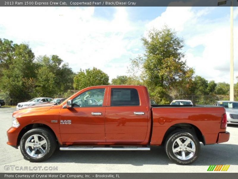 Copperhead Pearl / Black/Diesel Gray 2013 Ram 1500 Express Crew Cab