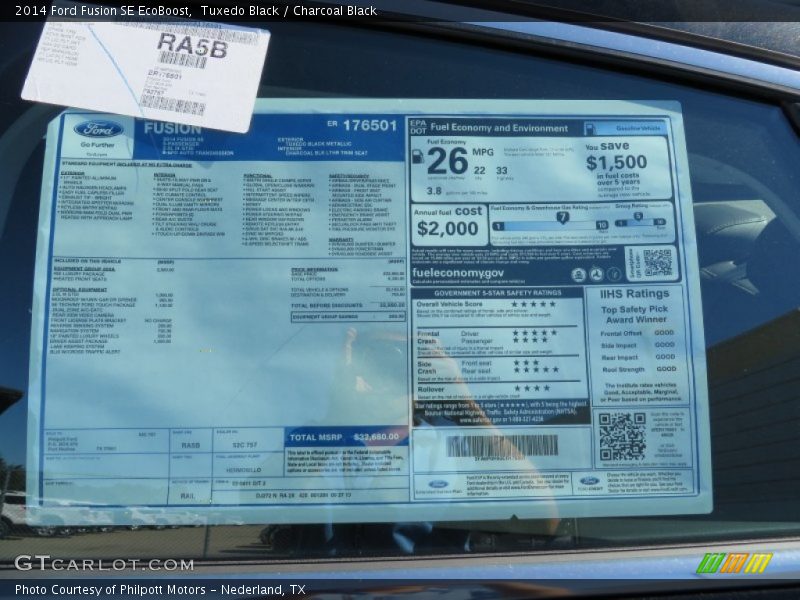  2014 Fusion SE EcoBoost Window Sticker