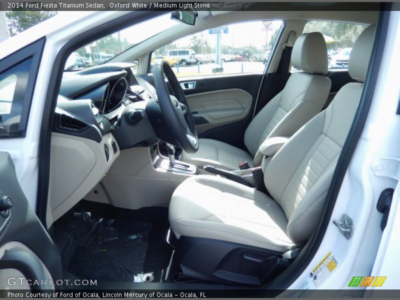 Oxford White / Medium Light Stone 2014 Ford Fiesta Titanium Sedan