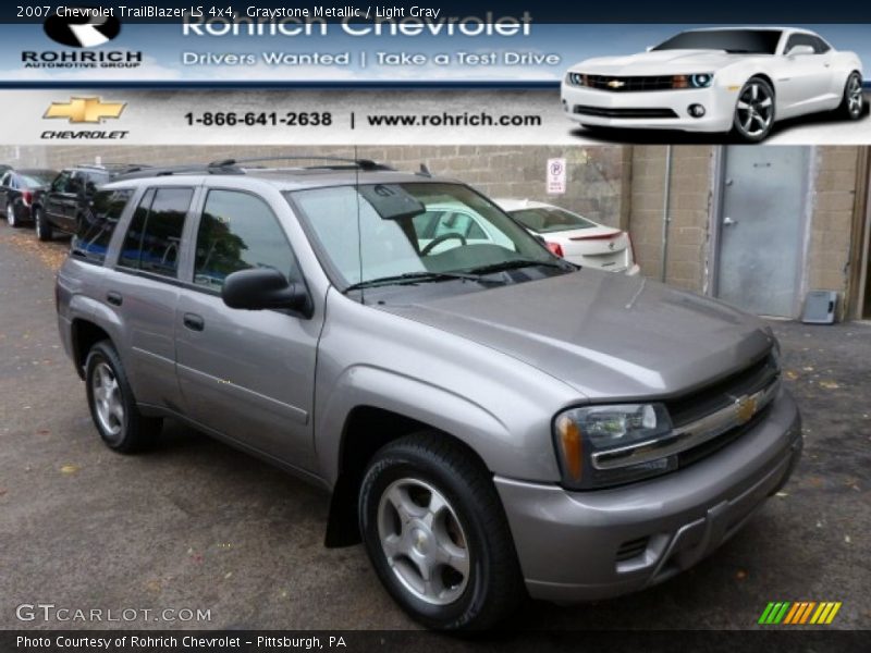 Graystone Metallic / Light Gray 2007 Chevrolet TrailBlazer LS 4x4