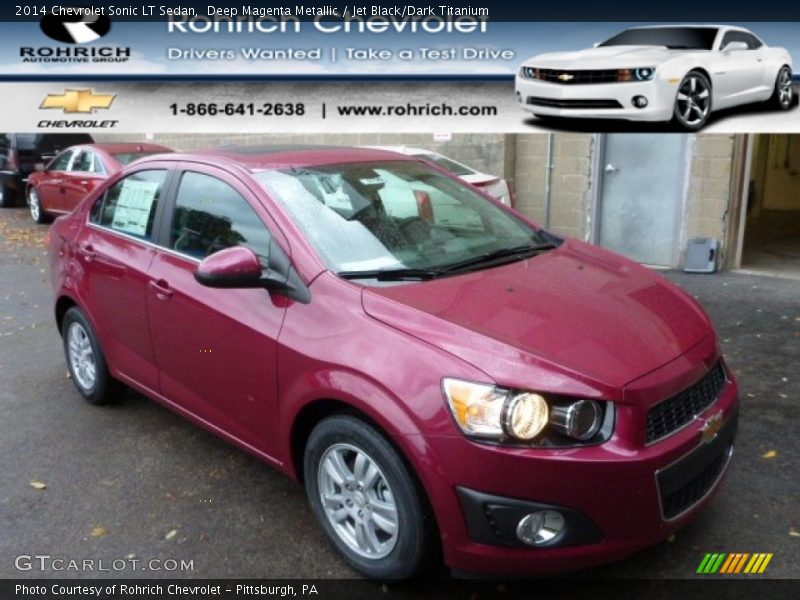 Deep Magenta Metallic / Jet Black/Dark Titanium 2014 Chevrolet Sonic LT Sedan