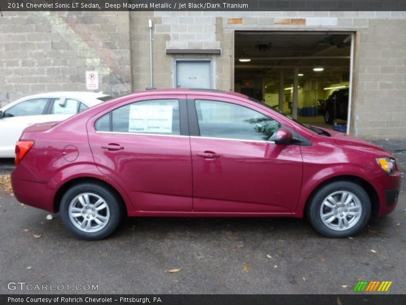 Deep Magenta Metallic / Jet Black/Dark Titanium 2014 Chevrolet Sonic LT Sedan