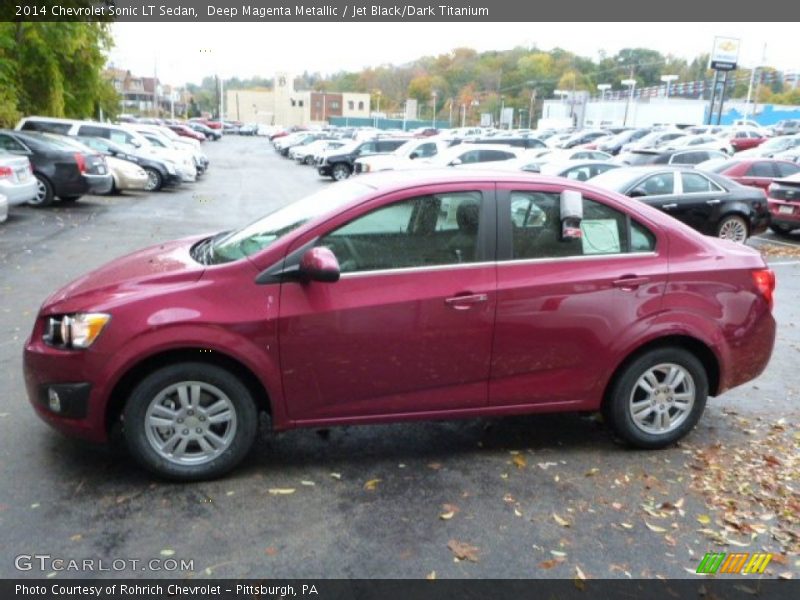 Deep Magenta Metallic / Jet Black/Dark Titanium 2014 Chevrolet Sonic LT Sedan