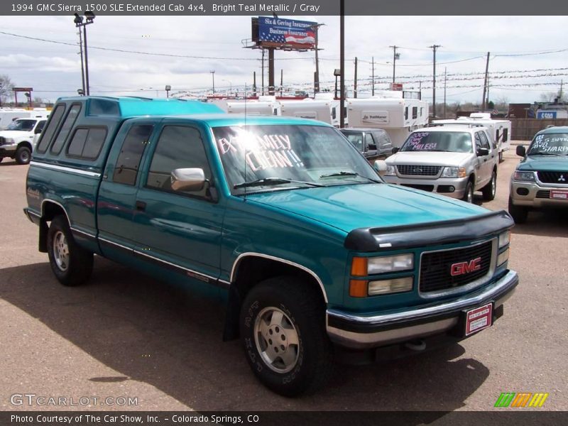 Bright Teal Metallic / Gray 1994 GMC Sierra 1500 SLE Extended Cab 4x4