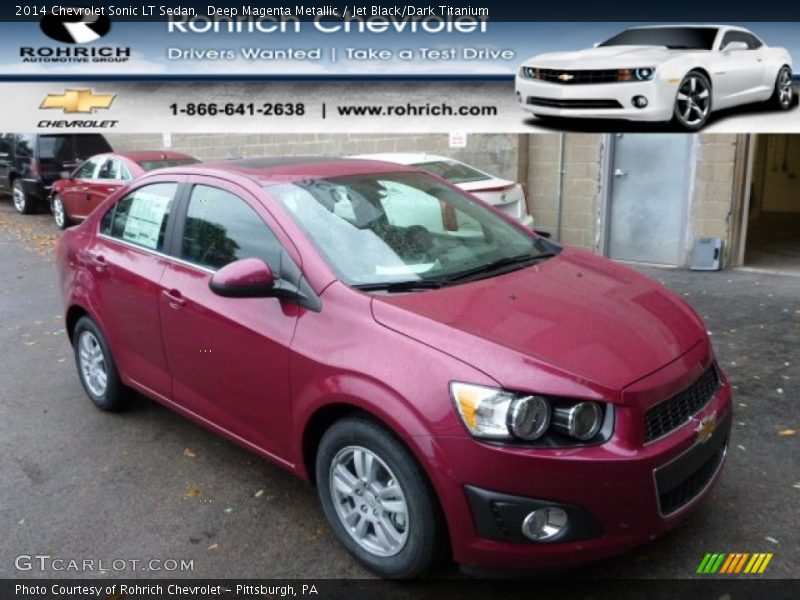 Deep Magenta Metallic / Jet Black/Dark Titanium 2014 Chevrolet Sonic LT Sedan