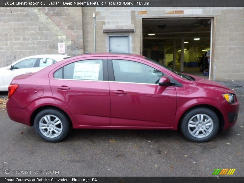 Deep Magenta Metallic / Jet Black/Dark Titanium 2014 Chevrolet Sonic LT Sedan