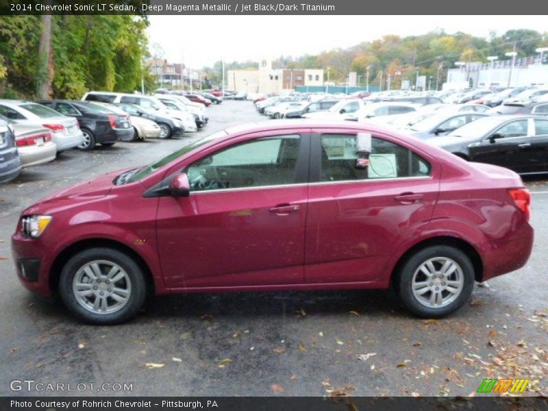 Deep Magenta Metallic / Jet Black/Dark Titanium 2014 Chevrolet Sonic LT Sedan