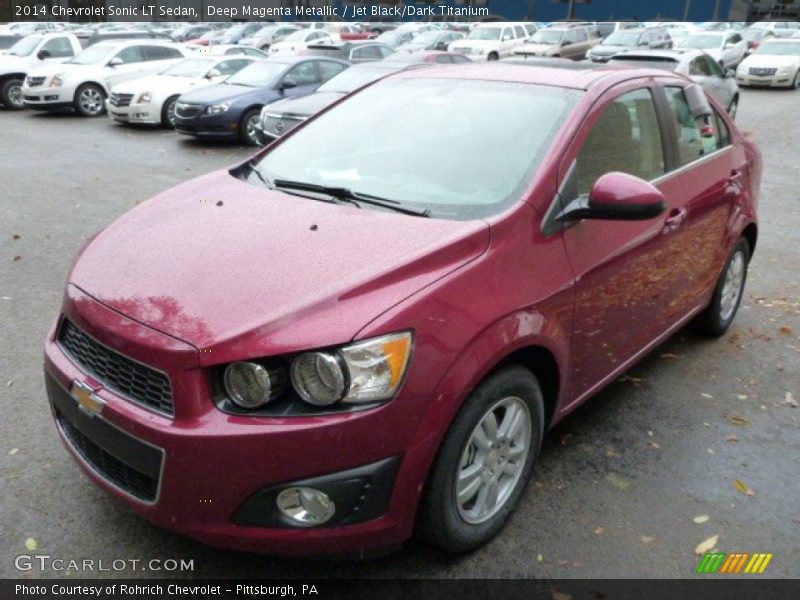 Deep Magenta Metallic / Jet Black/Dark Titanium 2014 Chevrolet Sonic LT Sedan