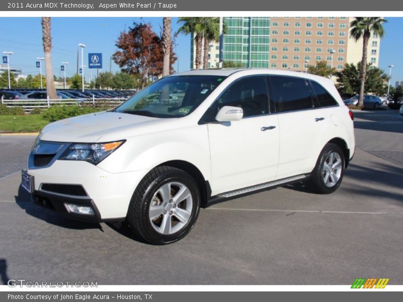 Aspen White Pearl / Taupe 2011 Acura MDX Technology