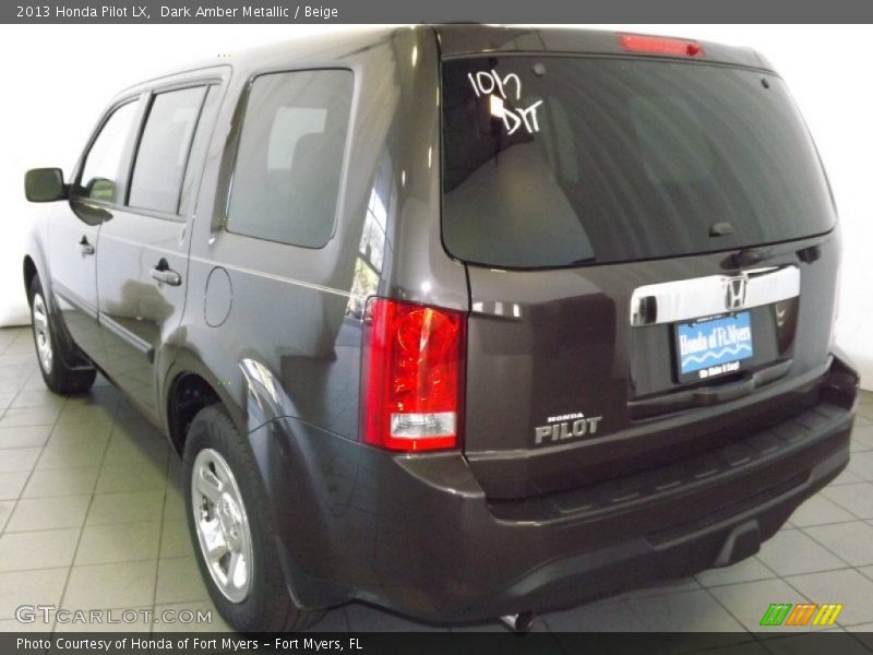 Dark Amber Metallic / Beige 2013 Honda Pilot LX