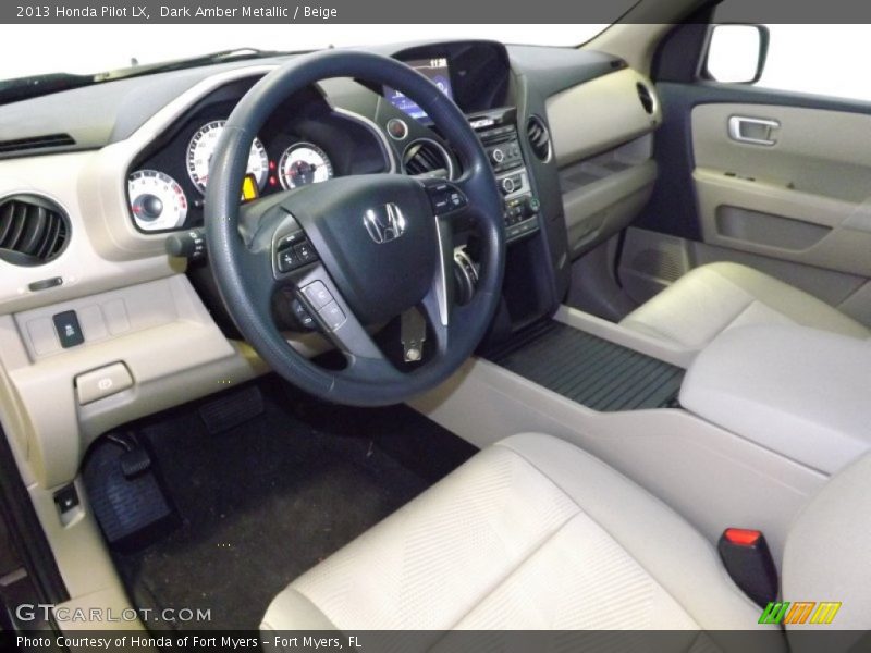 Dark Amber Metallic / Beige 2013 Honda Pilot LX