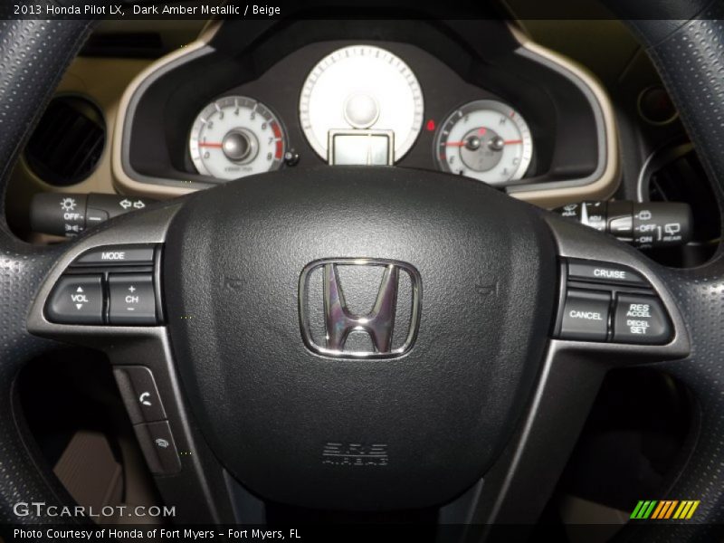 Dark Amber Metallic / Beige 2013 Honda Pilot LX