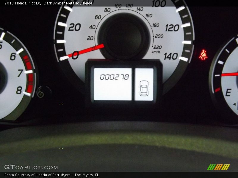 Dark Amber Metallic / Beige 2013 Honda Pilot LX