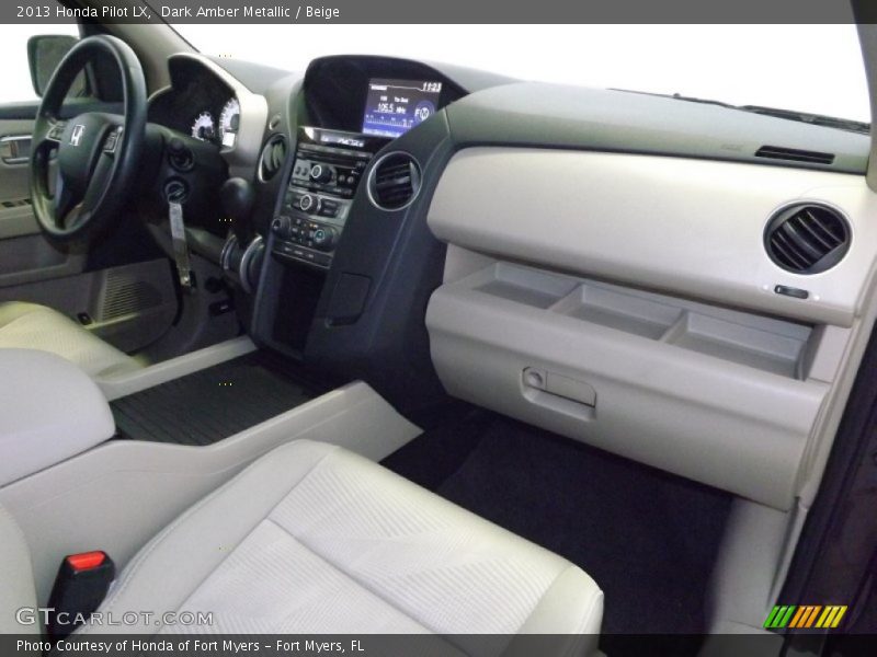 Dark Amber Metallic / Beige 2013 Honda Pilot LX