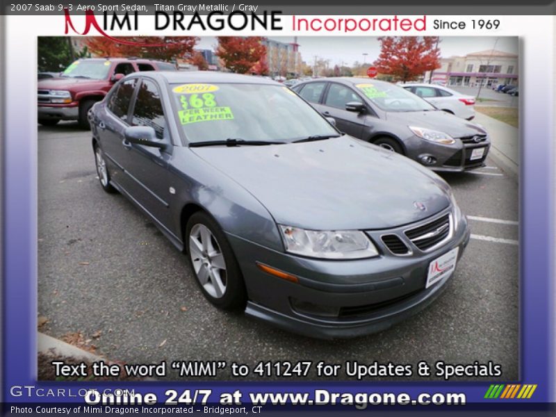 Titan Gray Metallic / Gray 2007 Saab 9-3 Aero Sport Sedan