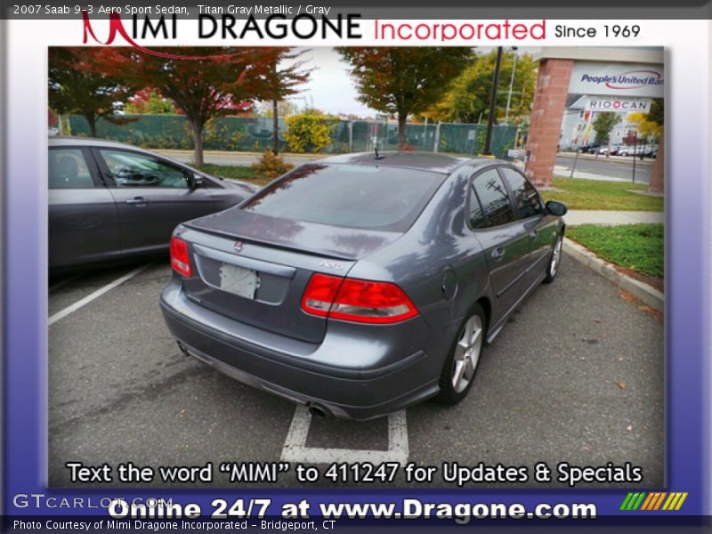Titan Gray Metallic / Gray 2007 Saab 9-3 Aero Sport Sedan