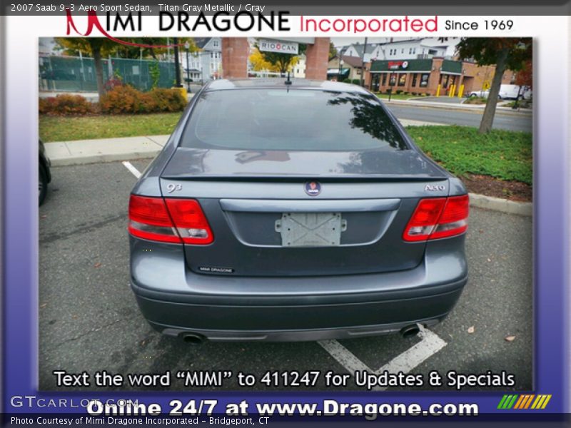 Titan Gray Metallic / Gray 2007 Saab 9-3 Aero Sport Sedan