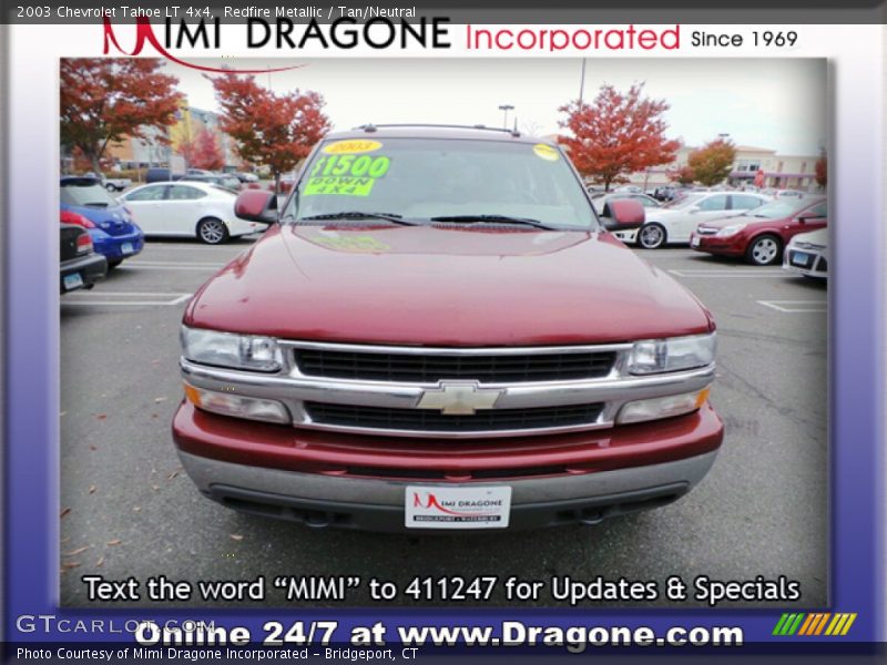 Redfire Metallic / Tan/Neutral 2003 Chevrolet Tahoe LT 4x4