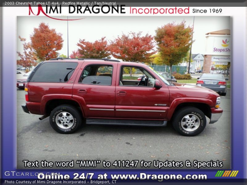 Redfire Metallic / Tan/Neutral 2003 Chevrolet Tahoe LT 4x4