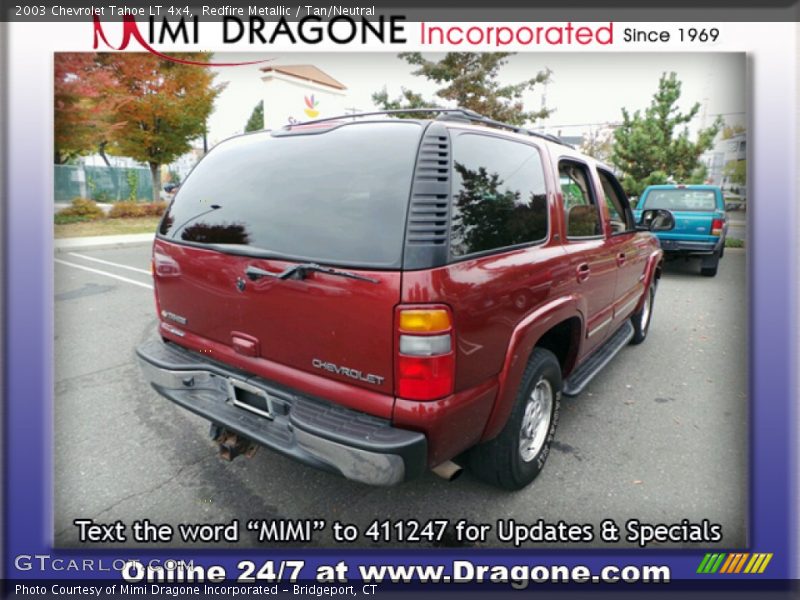 Redfire Metallic / Tan/Neutral 2003 Chevrolet Tahoe LT 4x4