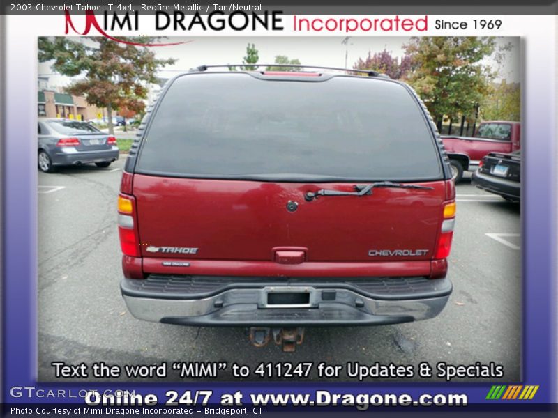 Redfire Metallic / Tan/Neutral 2003 Chevrolet Tahoe LT 4x4