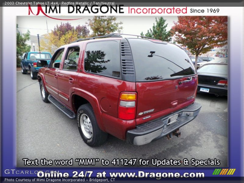 Redfire Metallic / Tan/Neutral 2003 Chevrolet Tahoe LT 4x4