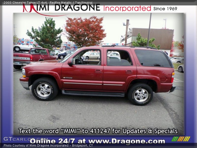 Redfire Metallic / Tan/Neutral 2003 Chevrolet Tahoe LT 4x4
