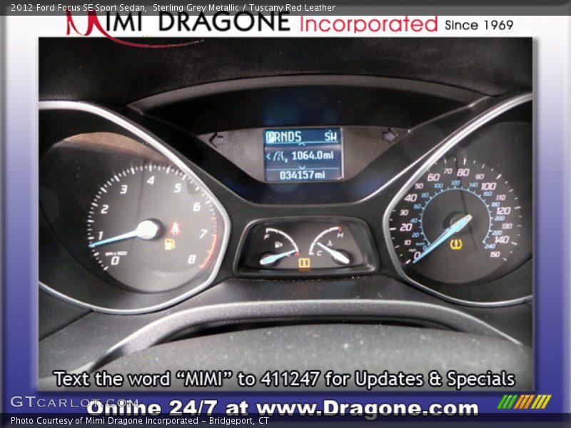 Sterling Grey Metallic / Tuscany Red Leather 2012 Ford Focus SE Sport Sedan