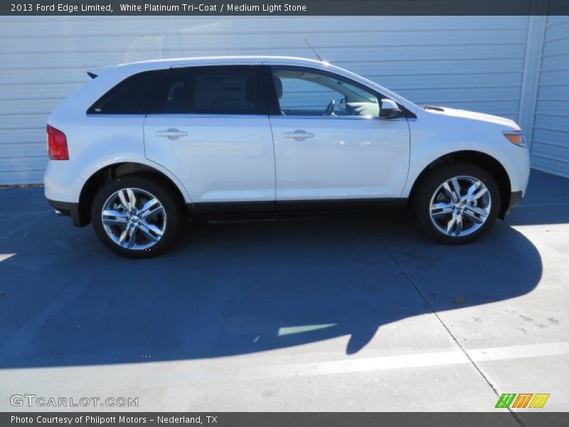 White Platinum Tri-Coat / Medium Light Stone 2013 Ford Edge Limited