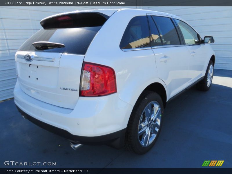 White Platinum Tri-Coat / Medium Light Stone 2013 Ford Edge Limited