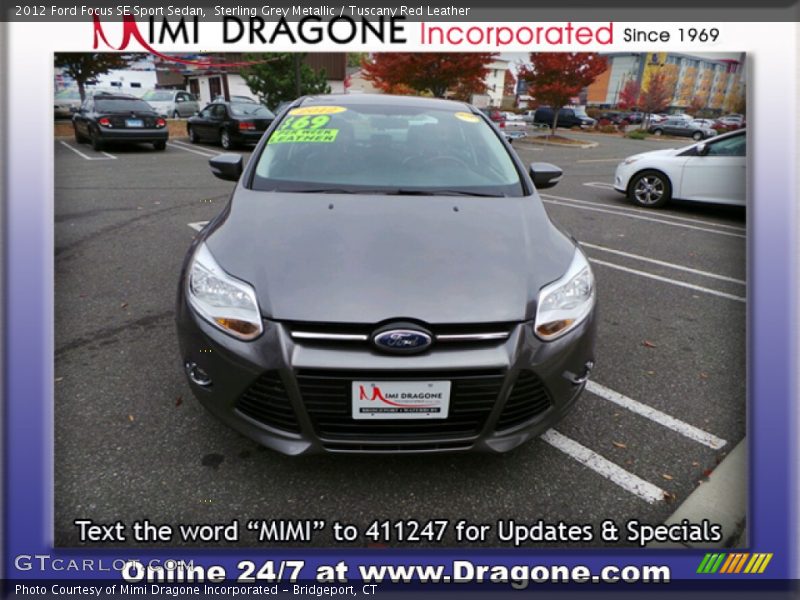 Sterling Grey Metallic / Tuscany Red Leather 2012 Ford Focus SE Sport Sedan