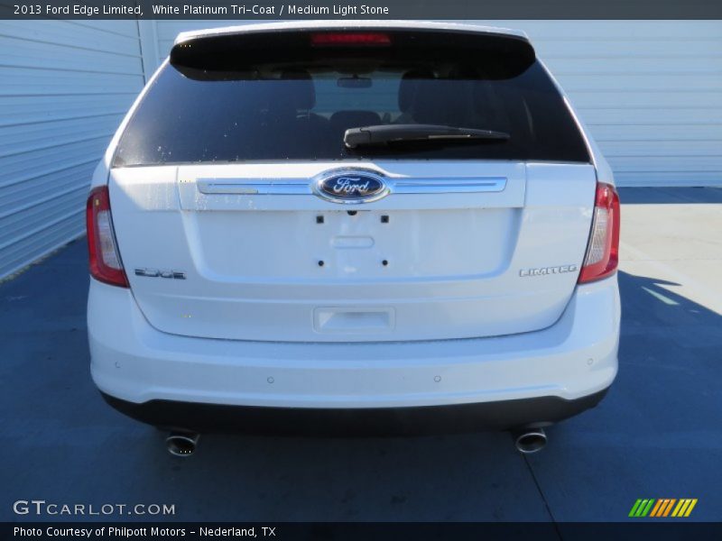 White Platinum Tri-Coat / Medium Light Stone 2013 Ford Edge Limited