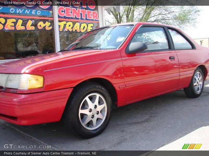 Ultra Red / Gray 1994 Mercury Topaz GS Coupe